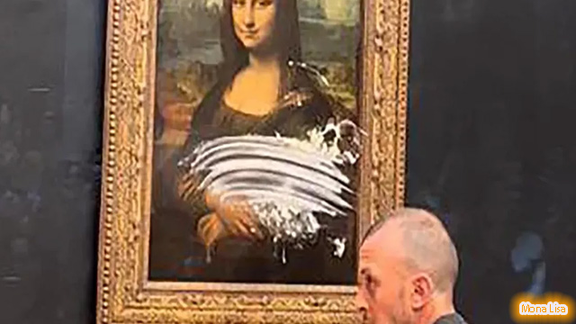 Lukisan Mona Lisa Dilempar Kue